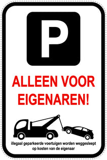 Parkeerverbodsborden (parkeren verboden) wit als sticker EW-PARKEN-24200-H-0