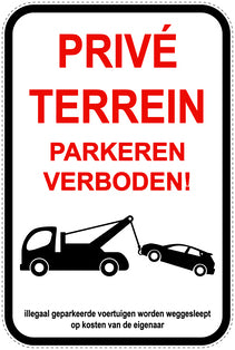 Parkeerverbodsborden (parkeren verboden) wit als sticker EW-PARKEN-24300-H-0