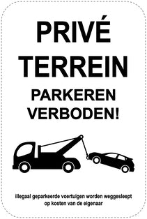 Geen parkeerborden “Prive terrein parkeren verboden!” (Niet parkeren) als sticker EW-PARKEN-24300-H-88