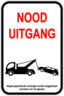 Parkeerverbodsborden (parkeren verboden) wit als sticker EW-PARKEN-24400-H-0