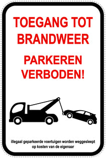 Parkeerverbodsborden (parkeren verboden) wit als sticker EW-PARKEN-24500-H-0