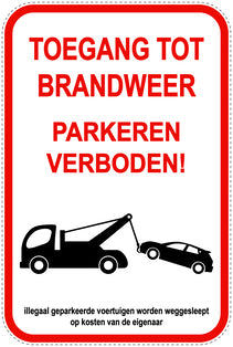 Parkeerverbodsborden (parkeren verboden) rood als sticker EW-PARKEN-24500-H-14