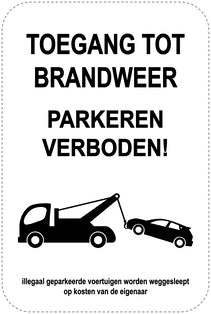 Geen parkeerborden “Toegang totbrandweer, parkeren verboden!” (Niet parkeren) als sticker EW-PARKEN-24500-H-88