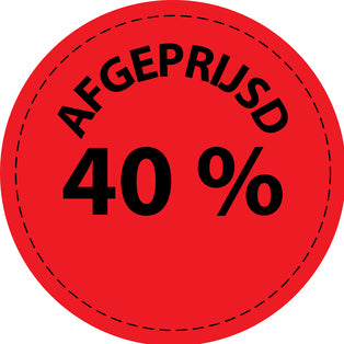Promotiesticker Aanbiedingssticker speciale aanbiedingssticker " Afgeprijsd 40% " 2-10 cm gemaakt van papier en plastic EW-PR-3040