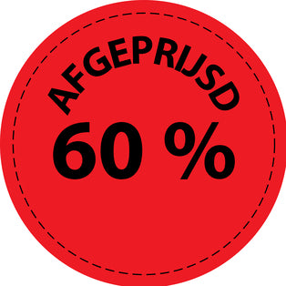 Promotiesticker Aanbiedingssticker speciale aanbiedingssticker " Afgeprijsd 60% " 2-10 cm gemaakt van papier en plastic EW-PR-3060