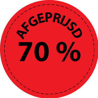 Promotiesticker Aanbiedingssticker speciale aanbiedingssticker " Afgeprijsd 70% " 2-7 cm EW-PR-3070