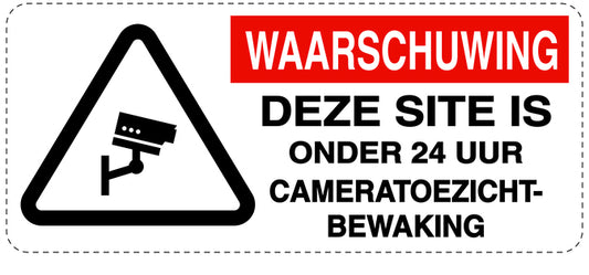 Geen toegang - videobewaking "Waasrschuwing Deze site is onder 24uur cameratoezicht-bewaking" 10-40 cm EW-RESTRICT-1030