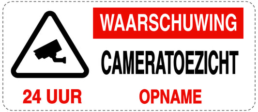 Geen toegang - videobewaking "Waarschuwing cameratoezicht opname" 10-40 cm EW-RESTRICT-1080