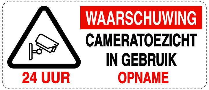 Geen toegang - videobewaking "Waarschuwing cameratoezicht in gebruik opname" 10-40 cm EW-RESTRICT-1090