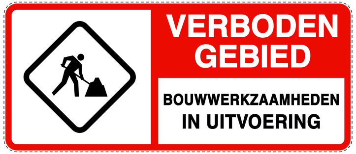Geen toegang - videobewaking "Verboden gebied bouwwerkzaamheden in uitvoering" 10-40 cm EW-RESTRICT-1100