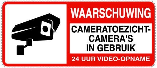 Geen toegang - videobewaking "Waarschuwing cameratoezicht camera's in gebruik 24 uur video - opname" 10-40 cm EW-RESTRICT-1220