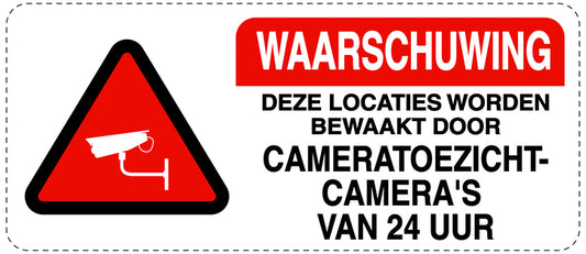 Geen toegang - videobewaking "Waarschuwing deze locaties worden bewaakt door cameratoezicht - camera's van 24 uur" 10-40 cm EW-RESTRICT-1250