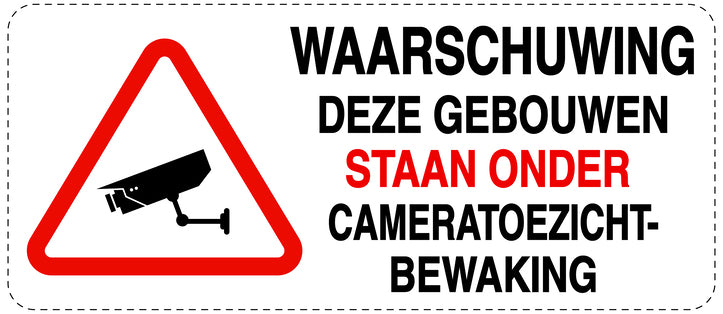 Geen toegang - videobewaking "Waarschuwing deze debouwen staan onder cameratoezicht bewaking" 10-40 cm EW-RESTRICT-1260