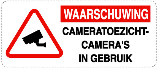 Geen toegang - videobewaking "Waarschuwing cameratoezicht - camera's in gebruik" 10-40 cm EW-RESTRICT-1270