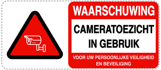 Geen toegang - videobewaking "Waarschuwing cameratoezicht in gebruik voor uw persoonlijke veiligheid en beveiliging" 10-40 cm EW-RESTRICT-1280