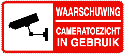 Geen toegang - videobewaking "Waarschuwing cameratoezicht in gebruik" 10-40 cm EW-RESTRICT-1310