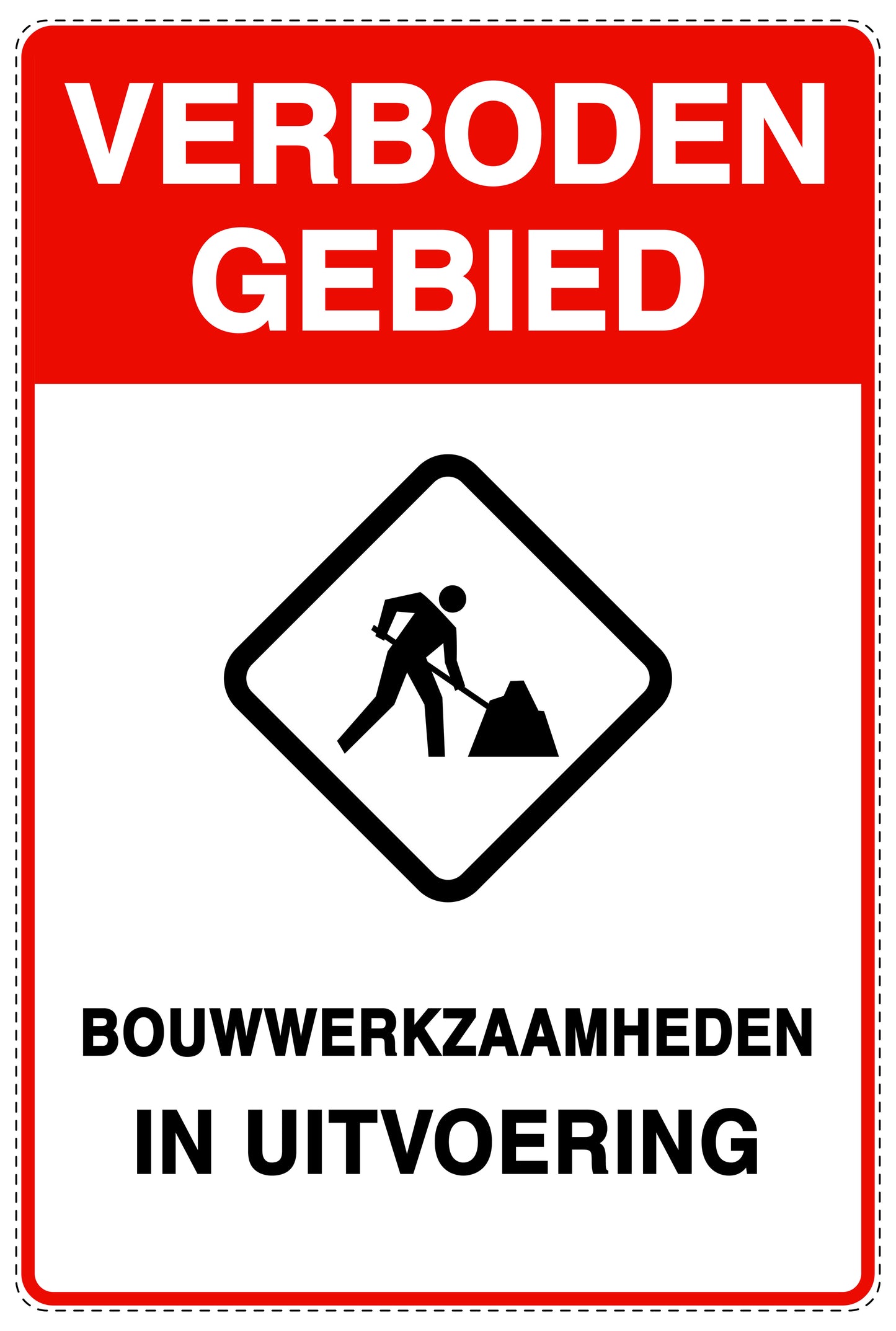 Geen toegang - videobewaking "Verboden gebied bouwwerkzaamheden in uitvoering" 10-40 cm EW-RESTRICT-2100