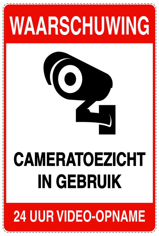 Geen toegang - videobewaking "Waarschuwing cameratoezicht in gebruik 24 uur video - opname" 10-40 cm EW-RESTRICT-2210
