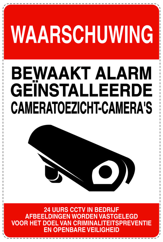 Geen toegang - videobewaking "Waarschuwing bewaakt alarm geinstalleerde cameratoezicht-camera's" 10-40 cm EW-RESTRICT-2230