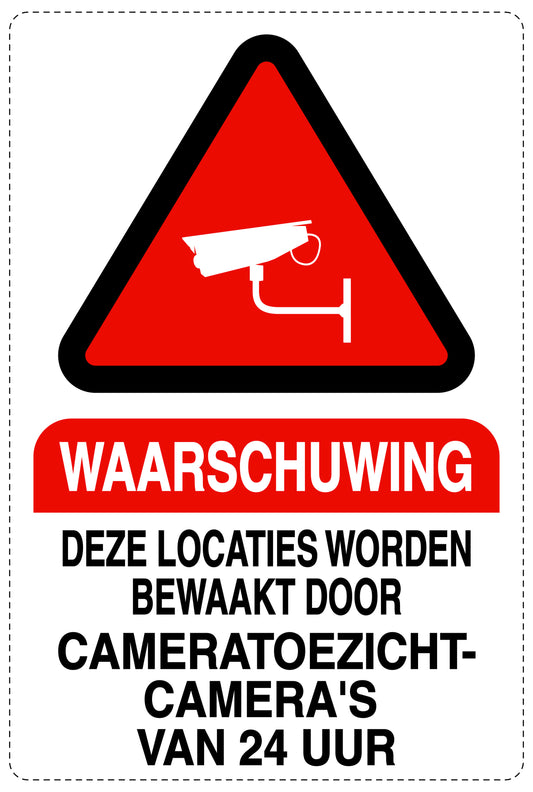 Geen toegang - videobewaking "Waarschuwing deze locaties worden bewaakt door cameratoezicht - camera's van 24 uur" 10-40 cm EW-RESTRICT-2250