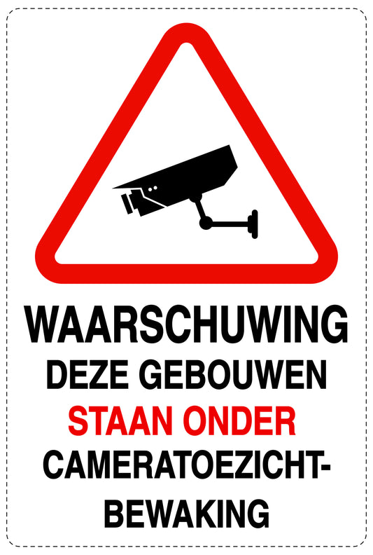 Geen toegang - videobewaking "Waarschuwing deze debouwen staan onder cameratoezicht bewaking" 10-40 cm EW-RESTRICT-2260