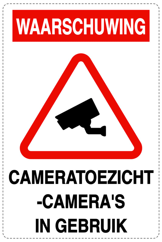Geen toegang - videobewaking "Waarschuwing cameratoezicht - camera's in gebruik" 10-40 cm EW-RESTRICT-2270