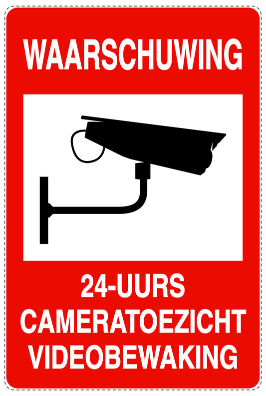 Geen toegang - videobewaking "Waarschuwing 24-uurs cameratoezicht videobewaking" 10-40 cm EW-RESTRICT-2320