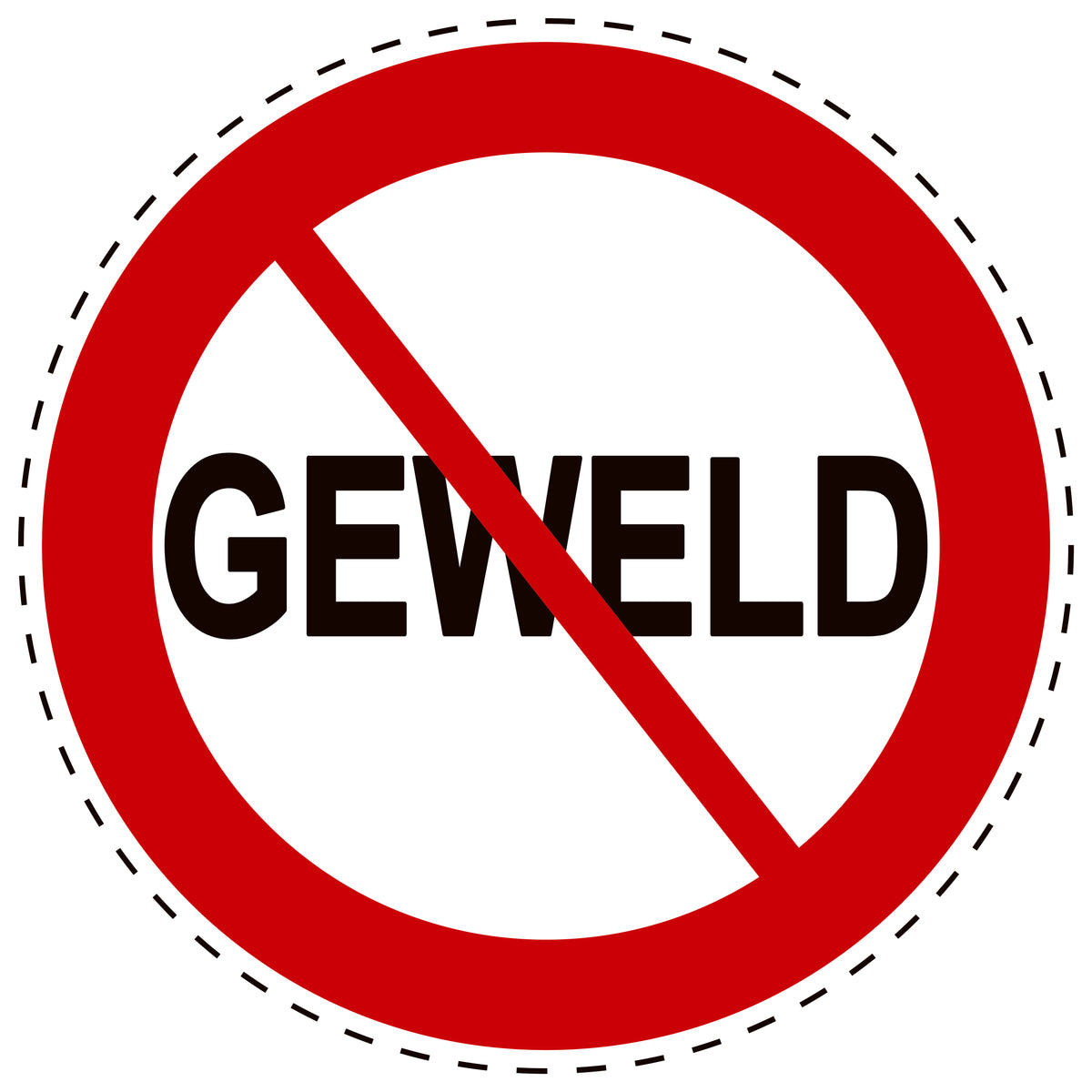 1 stuk Verbodssticker "Geen geweld" gemaakt van PVC-kunststof, ES-SI24600
