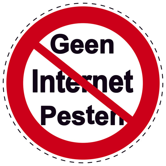 1 stuk Verbodssticker "Geen Internet Pesten" gemaakt van PVC-kunststof, EW-SI27100