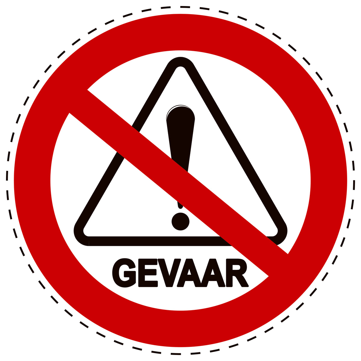 1 stuk Verbodssticker "Geen gevaarssymbool" gemaakt van PVC-kunststof, ES-SI29100
