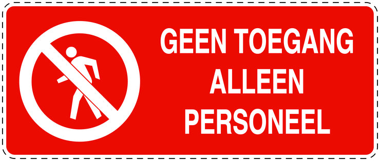 Geen toegangssticker "Geen toegang alleen personeel" EW-SI5000-14