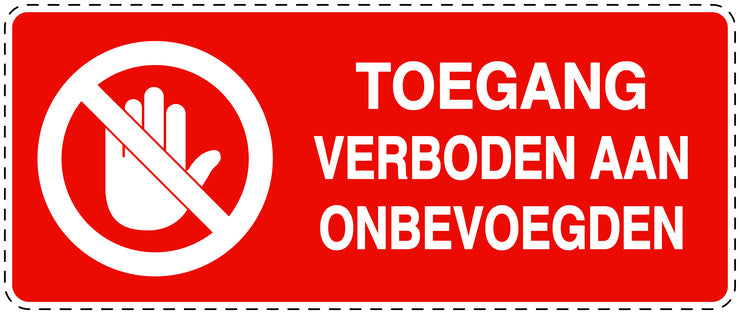 Geen toegangssticker "Toegang verboden aan onbevoegden" EW-SI5030-14