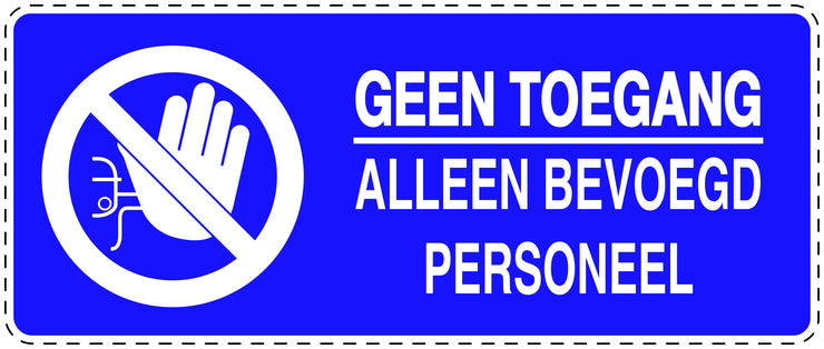 Geen toegangssticker "Geen toegang alleen bevoegd personeel" EW-SI5100-44