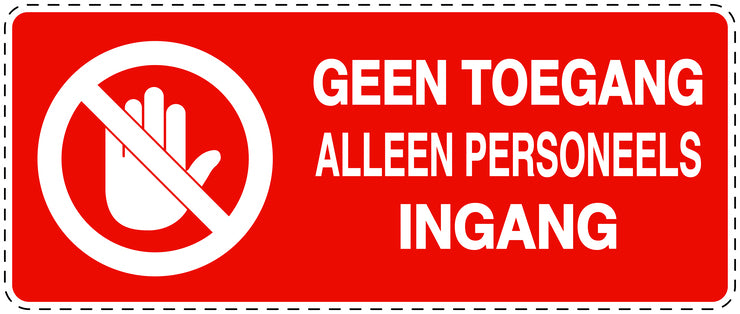 Geen toegangssticker "Geen toegang alleen personeels ingang" EW-SI5130-14