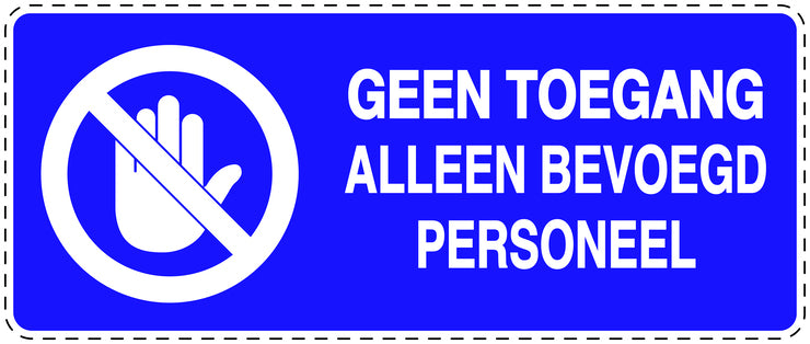 Geen toegangssticker "Geen toegang alleen bevoegd personeel" EW-SI5150-44