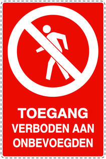 Geen toegangssticker "Toegang verboden aan onbevoegden" EW-SI6020-14