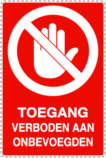 Geen toegangssticker "Toegang verboden aan onbevoegden" EW-SI6030-14