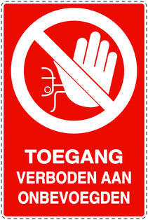 Geen toegangssticker "Toegang verboden aan onbevoegden" EW-SI6040-14