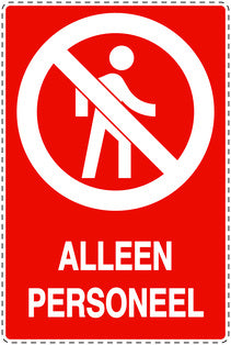 Geen toegangssticker "Alleen personeel" EW-SI6050-14