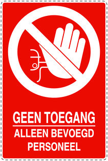 Geen toegangssticker "Geen toegang alleen bevoegd personeel" EW-SI6100-14