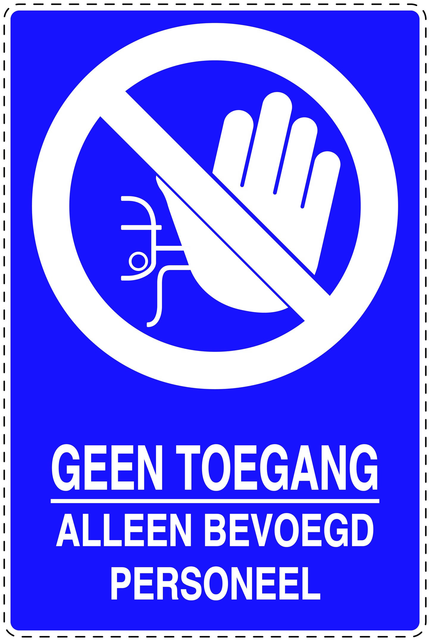 Geen toegangssticker "Geen toegang alleen bevoegd personeel" EW-SI6100-44