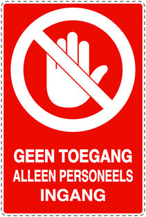 Geen toegangssticker "Geen toegang alleen personeels ingang" EW-SI6130-14