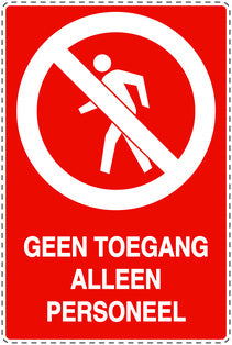 Geen toegangssticker "Geen toegang alleen personeel" EW-SI6140-14