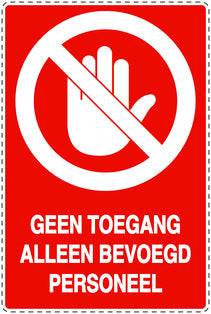 Geen toegangssticker "Geen toegang alleen bevoegd personeel" EW-SI6150-14