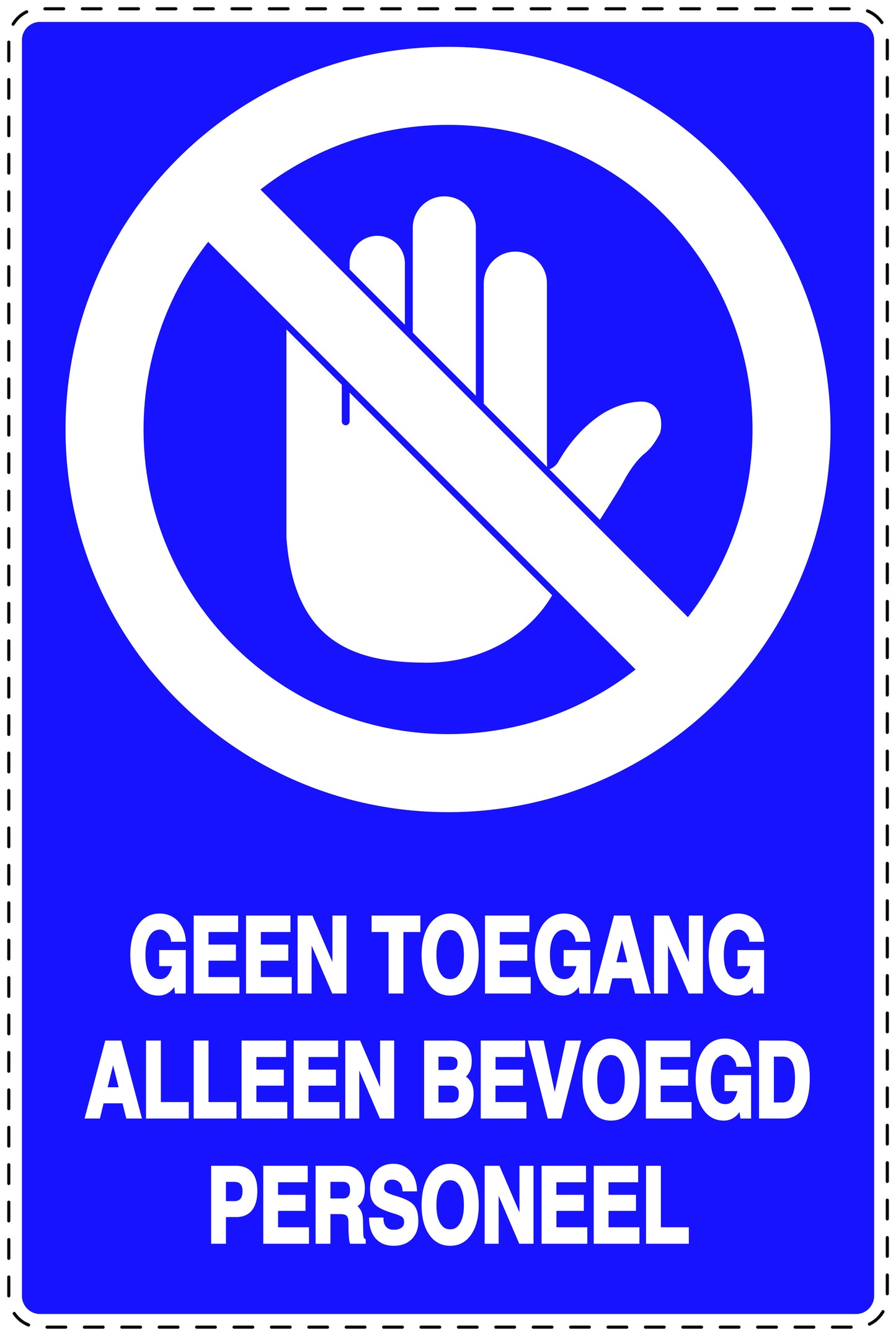 Geen toegangssticker "Geen toegang alleen bevoegd personeel" EW-SI6150-44