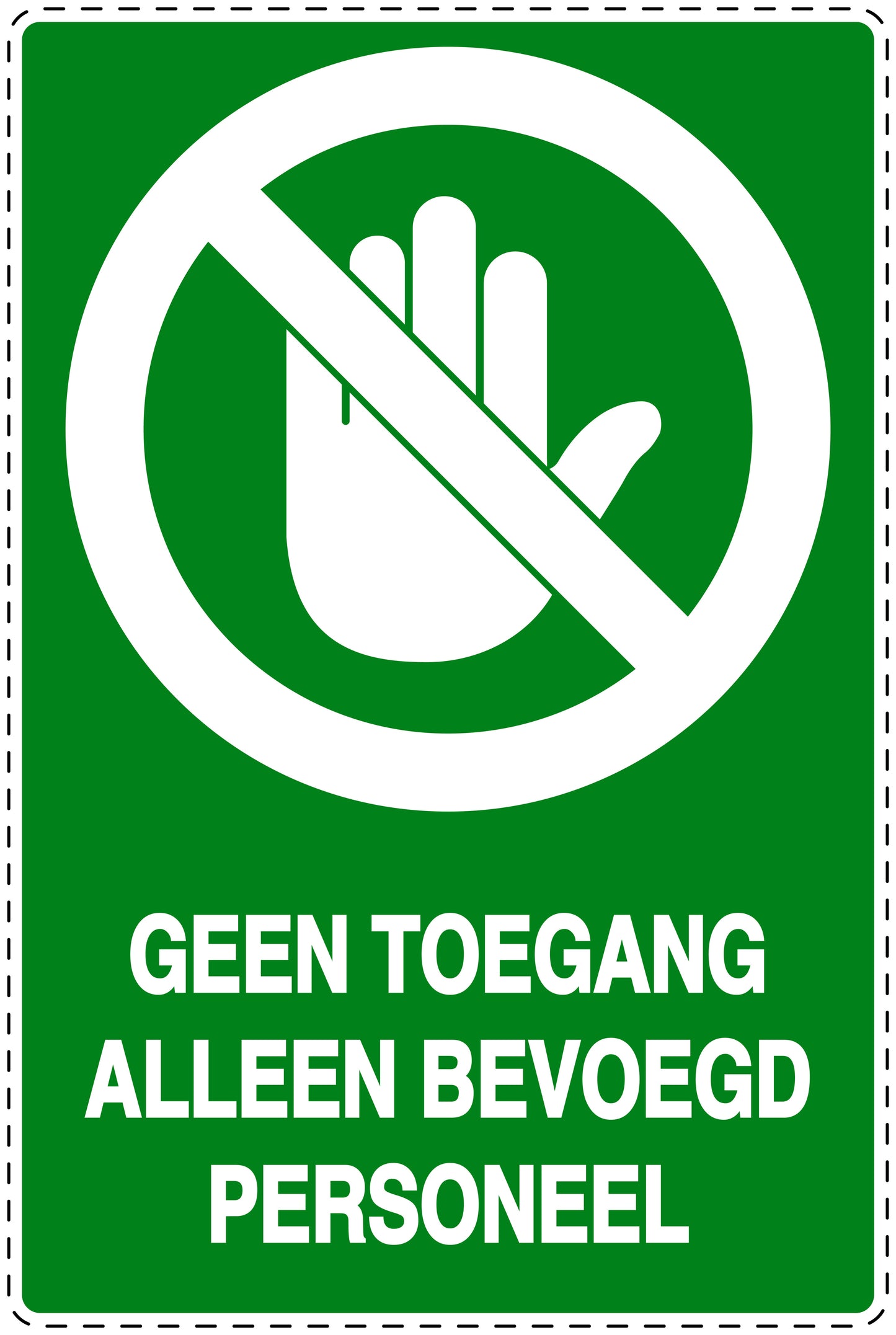 Geen toegangssticker "Geen toegang alleen bevoegd personeel" EW-SI6150-67