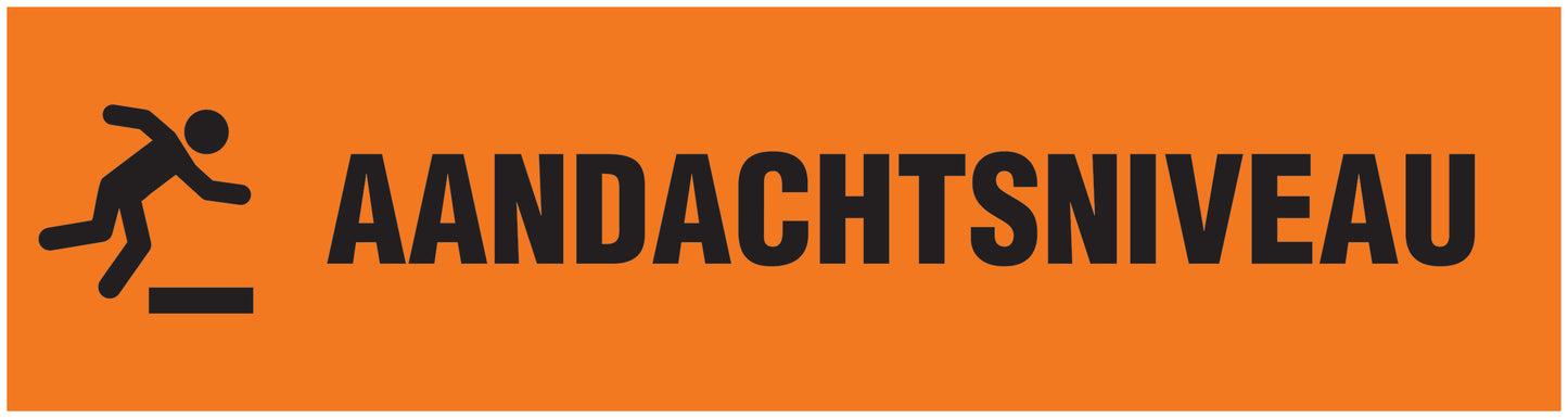 “Aandachtsniveau” Sticker 20-80 cm van PVC-kunststof, EW-STUFE-13000-45x12-8-88