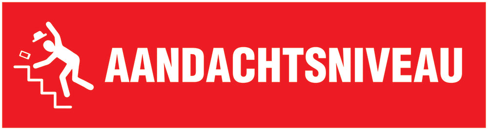 “Aandachtsniveau” Sticker 20-80 cm van PVC-kunststof, EW-STUFE-15000-45x12-14-0