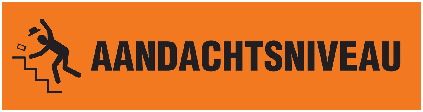 “Aandachtsniveau” Sticker 20-80 cm van PVC-kunststof, EW-STUFE-15000-45x12-8-88