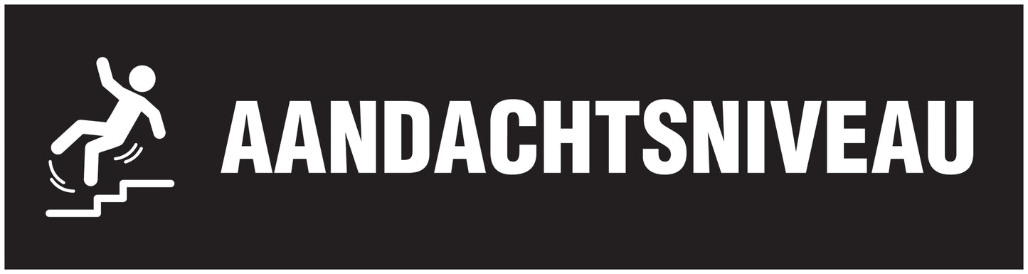 “Aandachtsniveau” Sticker 20-80 cm van PVC-kunststof, EW-STUFE-16000-45x12-88-0